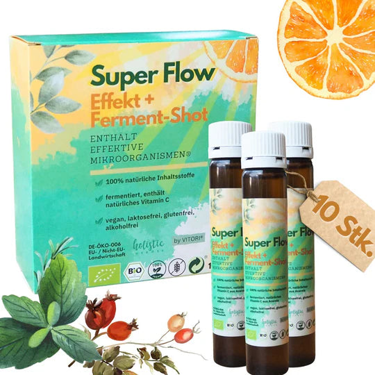 Bio Ferment Shot Super Flow von Holistic Heroes 10er Pack